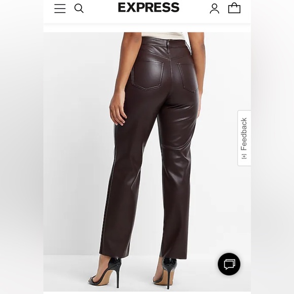 Express High Rise Leather Pants - Picture 2 of 8
